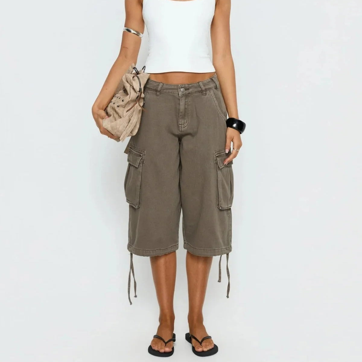 Women’s Camouflage Cargo Shorts Relaxed Wide-Leg Style 3