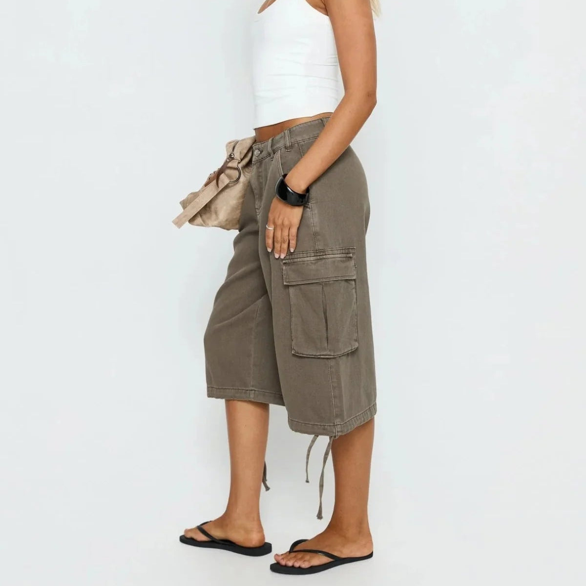 Women’s Camouflage Cargo Shorts Relaxed Wide-Leg Style 4