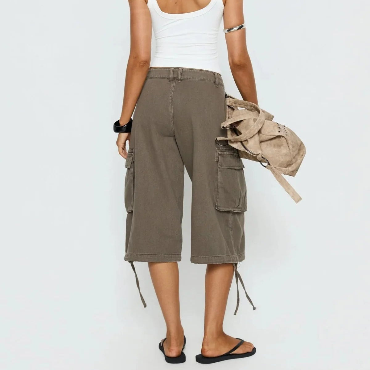 Women’s Camouflage Cargo Shorts Relaxed Wide-Leg Style 5