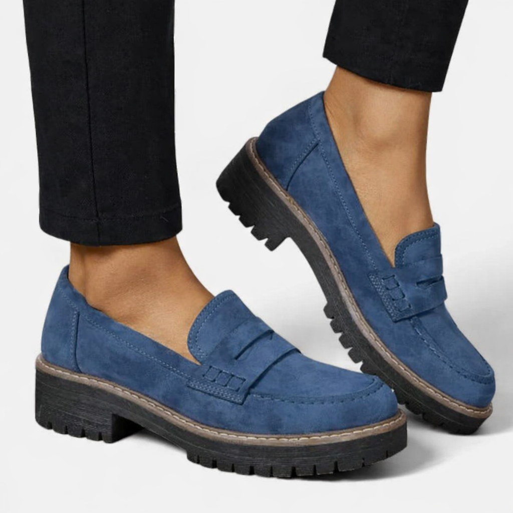 Women’s Loafers Soft Suede Slip-On Design with Low Block Heel 5