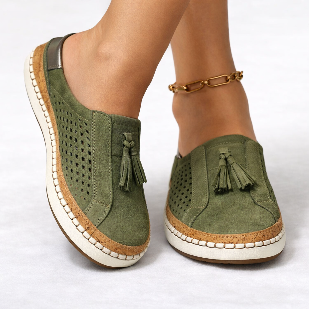 Women’s Slip-On Shoes Lightweight Supportive Design with Tassel Detail 0