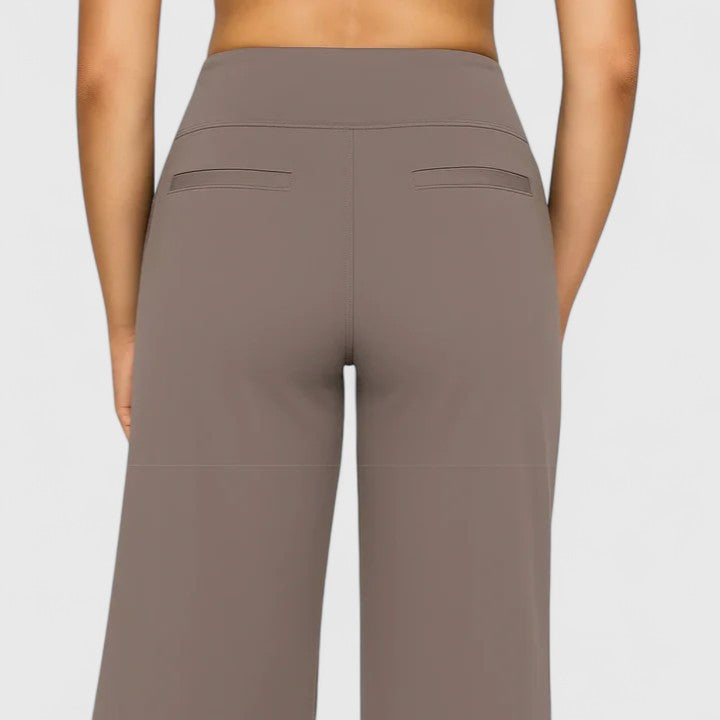Women’s Wide Leg Pants with Sophisticated Wide Waistband and Pockets 8